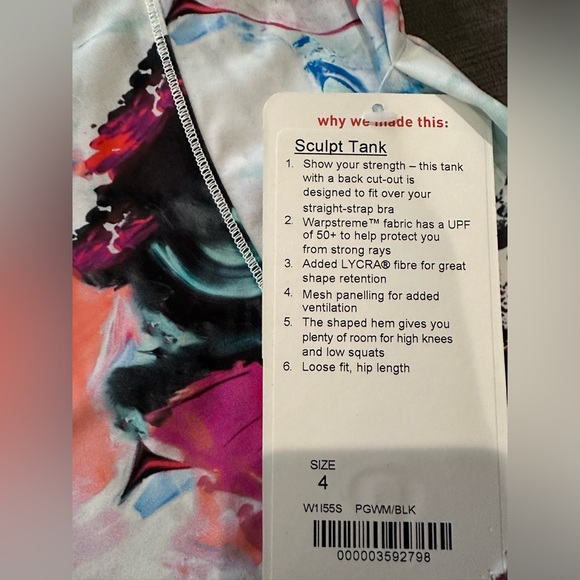 NEW Lululemon Sculpt Tank Size 4 - Picture 2 of 4